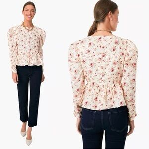 Hyacinth House Floral Ava Peplum Blouse